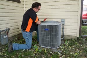 Chad Love finishing an AC replacement in Concord