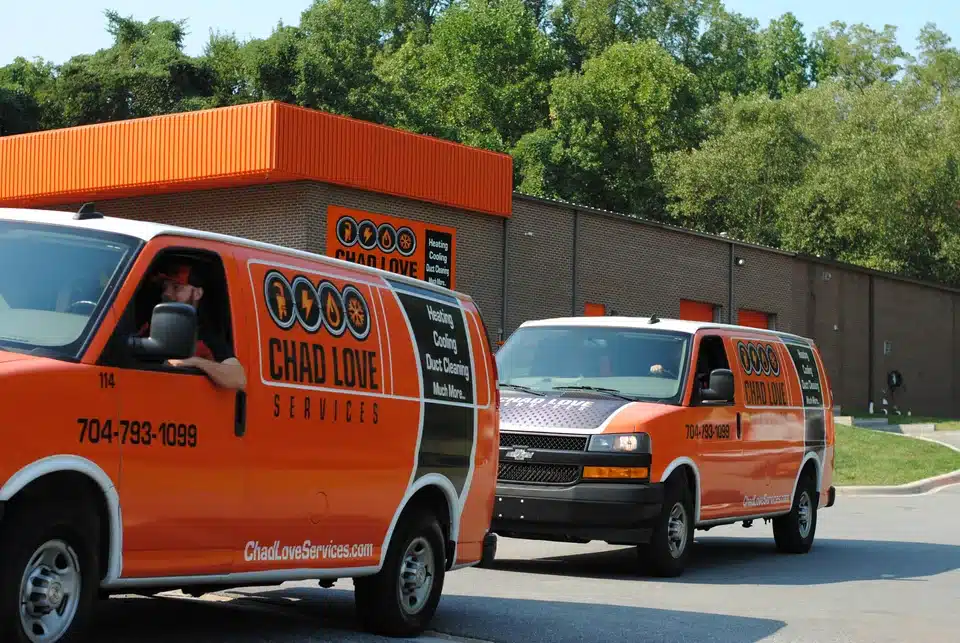 Chad Love Services vans in Cornelius, NC